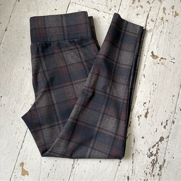 Zac & Rachel Plaid Pull On Stretch Knit Pants - Picture 5 of 13
